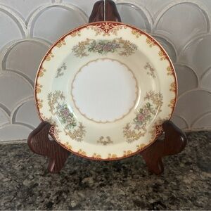 Noritake China Cardinal Rose Rim Fruit Sauce Dessert Bowl Occupied Japan Vintage